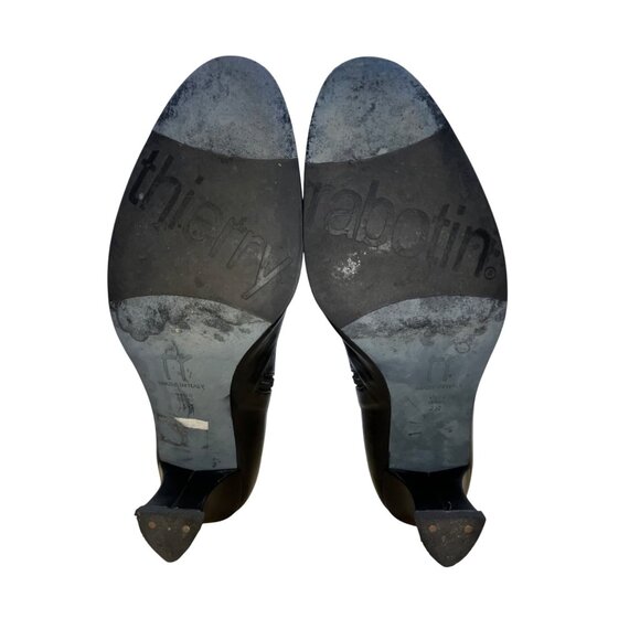 Thierry Rabotin Women’s Black Leather Ankle Boots Low Heel Size 38 - Picture 9 of 11